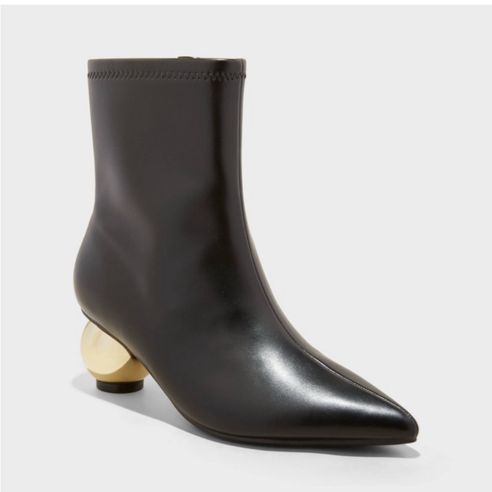 Women's Jaz Ball Heel Stretch Ankle Boots with Memory Foam Insole - A New Day